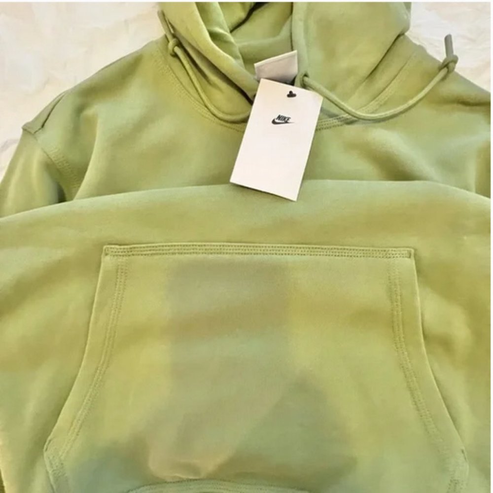 Men’s Nike Fleece Pullover Hoodie Green - Picture 7 of 8